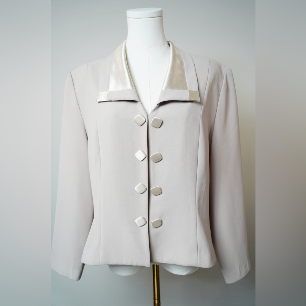 Vintage Blazer cream retro with shoulder pads women’s 80s